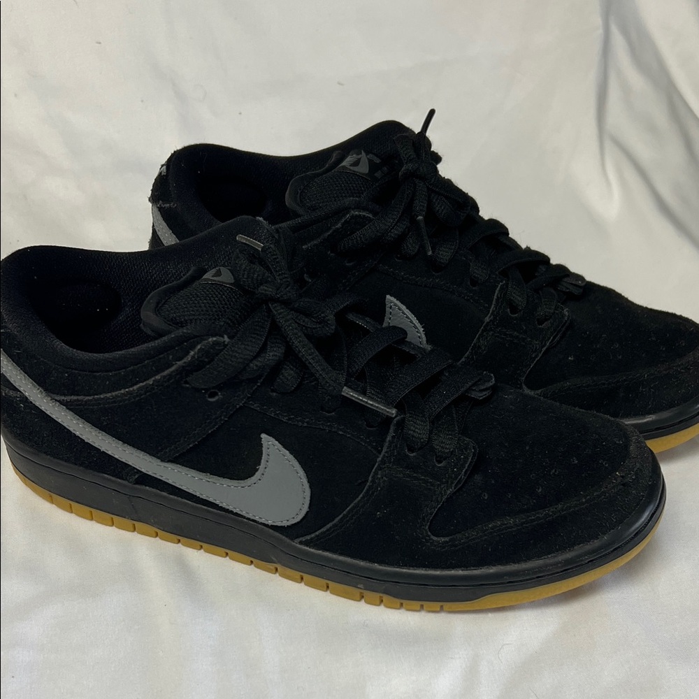 Nike SB Dunk Low Black and Gray Sneakers with Gum Sole
